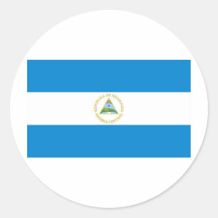 Sticker Rond Drapeau du Nicaragua