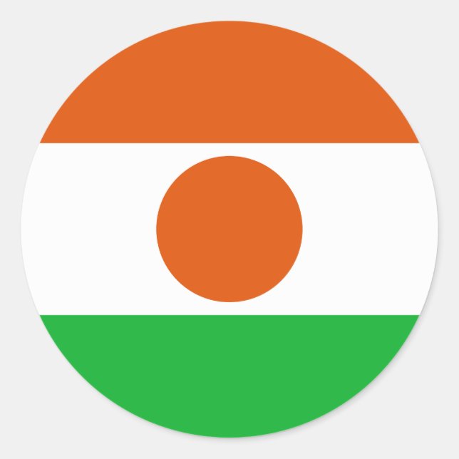 Sticker Rond Drapeau du Niger (Devant)