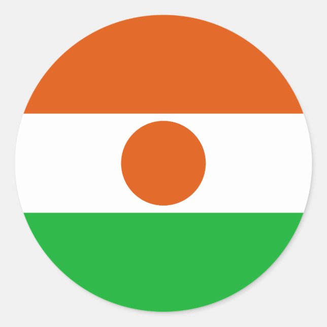 Sticker Rond Drapeau du Niger (Devant)