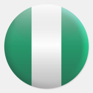 Sticker Rond Drapeau du Nigeria