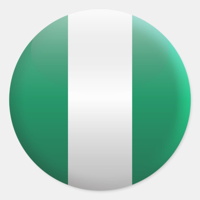 Sticker Rond Drapeau du Nigeria (Devant)