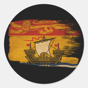 Sticker Rond Drapeau du Nouveau Brunswick