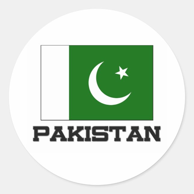 Sticker Rond Drapeau du Pakistan (Devant)