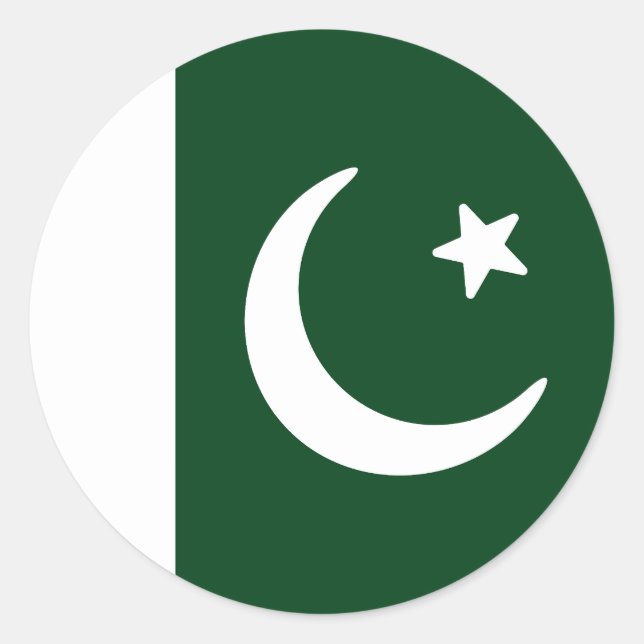 Sticker Rond Drapeau du Pakistan (Devant)