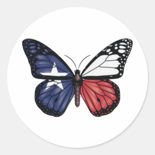 Sticker Rond Drapeau du papillon du Texas