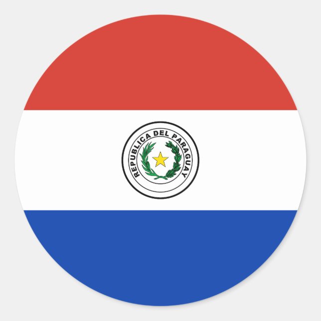 Sticker Rond Drapeau du Paraguay (Devant)