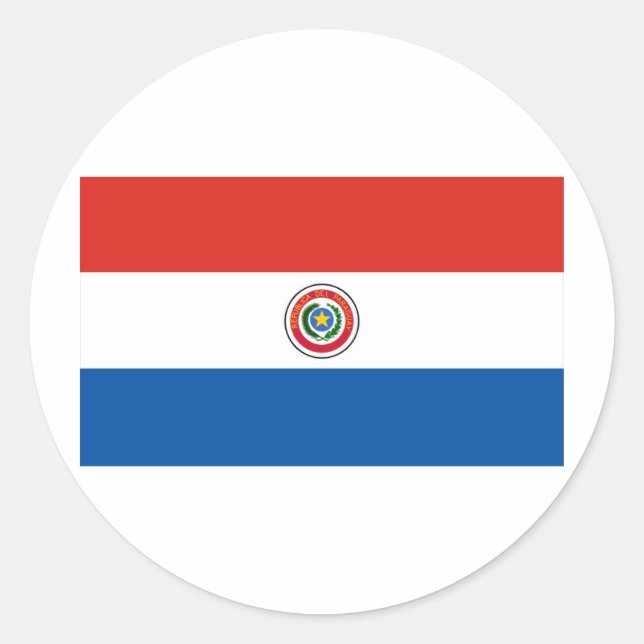 Sticker Rond Drapeau du Paraguay (Devant)