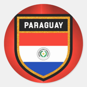 Sticker Rond drapeau du Paraguay
