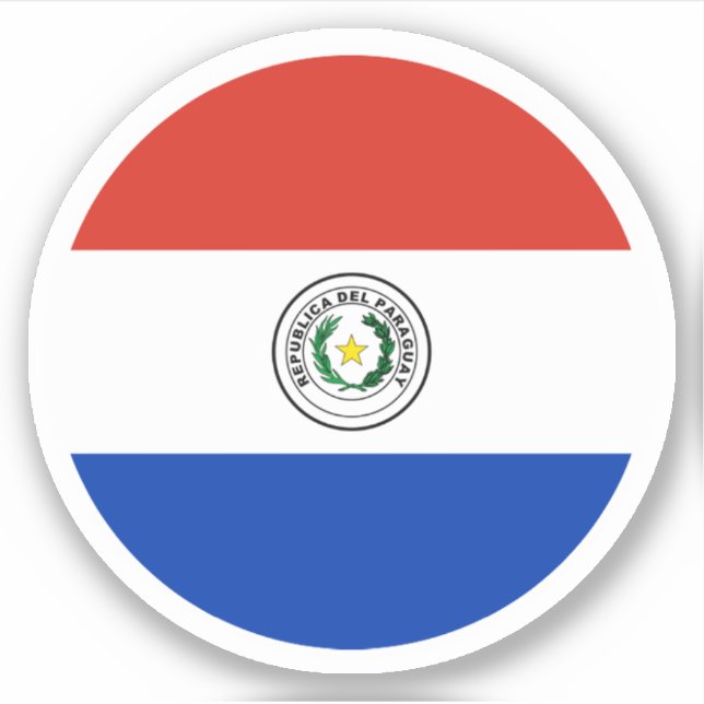 Sticker rond drapeau du Paraguay (Devant)