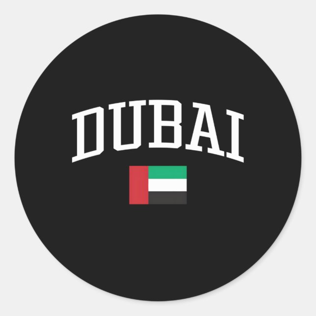 Sticker Rond Drapeau du pays des Émirats arabes unis de Dubaï (Devant)