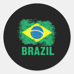 Sticker Rond Drapeau du pied brésilien Drapeau brésilien