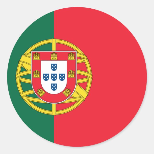 Sticker Rond Drapeau du Portugal (Devant)