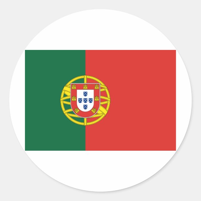 Sticker Rond Drapeau du Portugal (Devant)
