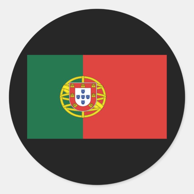 Sticker Rond Drapeau du Portugal (Devant)