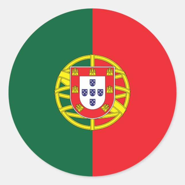 Sticker Rond Drapeau du Portugal (Devant)