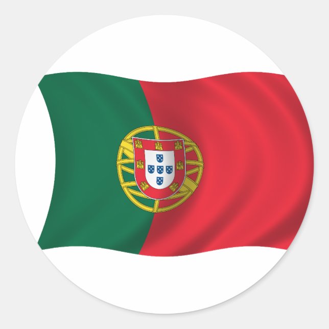 Sticker Rond Drapeau du Portugal (Devant)