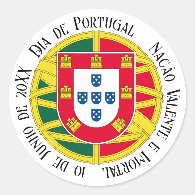 Sticker Rond Drapeau du Portugal pour jour férié au Portugal (Devant)