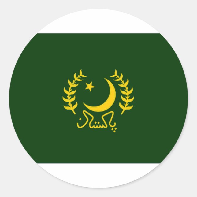Sticker Rond Drapeau du président pakistanais (Devant)