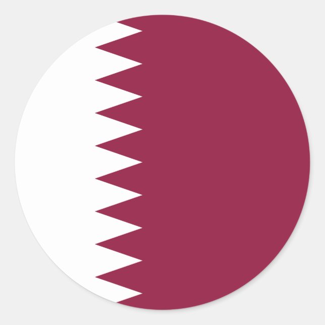 Sticker Rond Drapeau du Qatar (Devant)