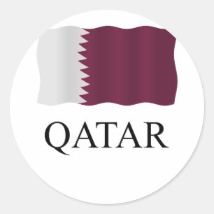 Sticker Rond Drapeau du Qatar