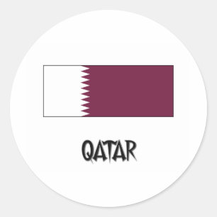 Sticker Rond Drapeau du Qatar