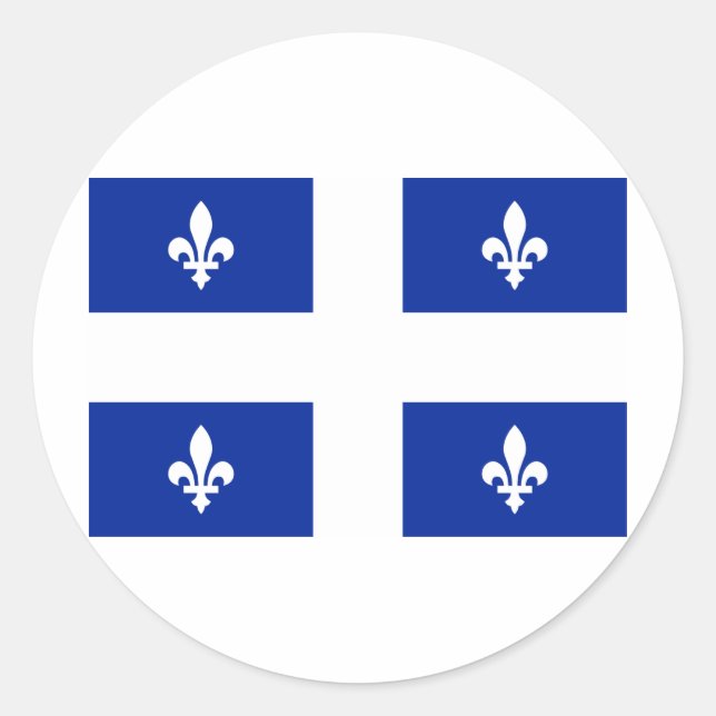 Sticker Rond Drapeau du Québec (Devant)