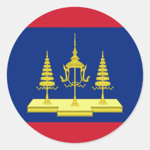 Sticker Rond Drapeau du roi de Siam, Thaïlande