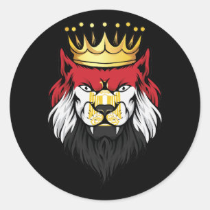Sticker Rond Drapeau du roi Lion d'Égypte