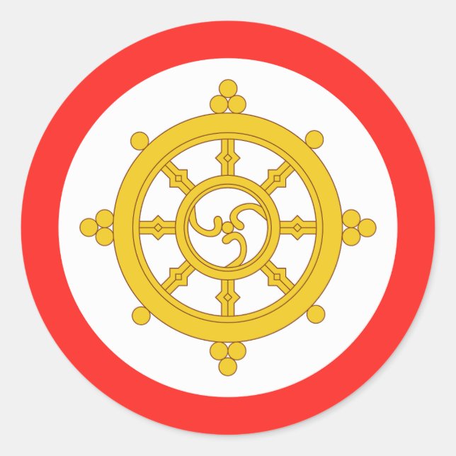 Sticker Rond Drapeau du royaume de Sikkim (Devant)