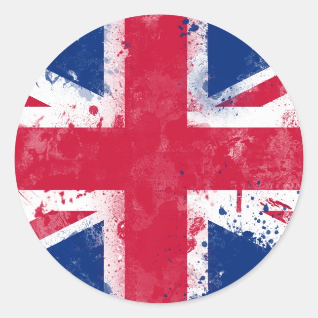 Sticker Rond Drapeau du Royaume-Uni ou de l'Union Jack (Devant)
