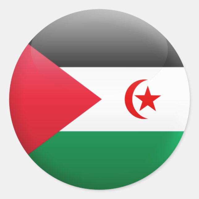 Sticker Rond Drapeau du Sahara occidental (Devant)