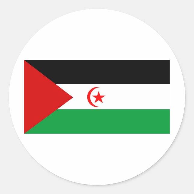 Sticker Rond Drapeau du Sahara occidental (Devant)