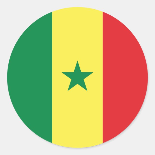 Sticker Rond Drapeau du Sénégal (Devant)