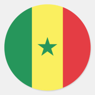 Sticker Rond Drapeau du Sénégal