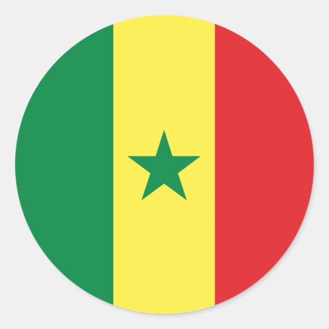 Sticker Rond Drapeau du Sénégal (Devant)
