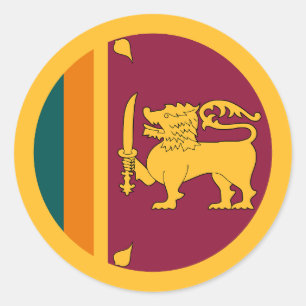 Sticker Rond Drapeau du Sri Lanka