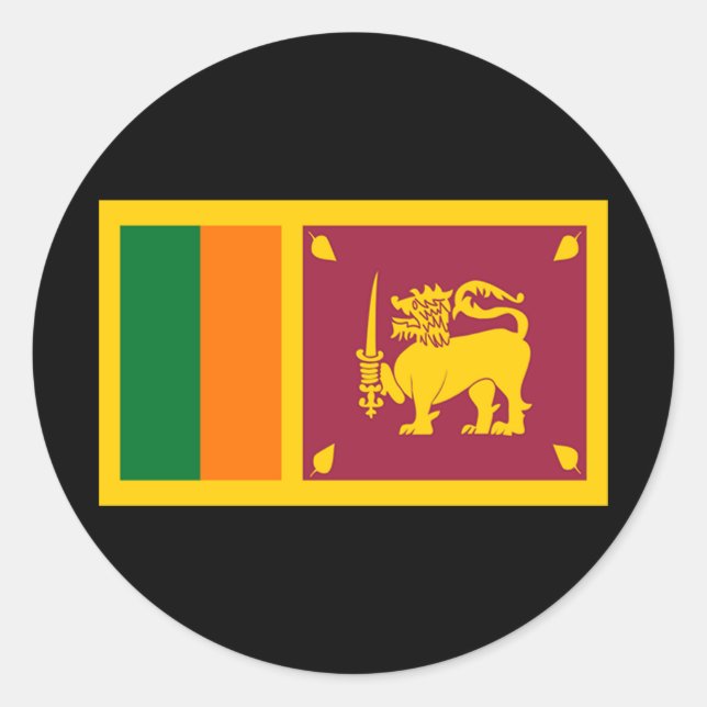 Sticker Rond Drapeau du Sri Lanka (Devant)