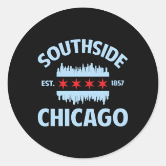 Sticker Rond Drapeau du sud de Chicago