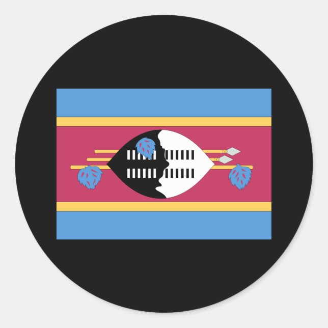 Sticker Rond Drapeau du Swaziland (Devant)