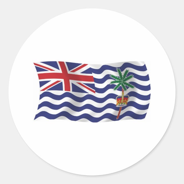 Sticker Rond Drapeau du Territoire britannique de l'océan Indie (Devant)