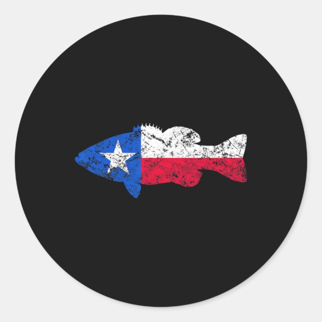 Sticker Rond Drapeau du Texas Petite-bouche par pêche (Devant)