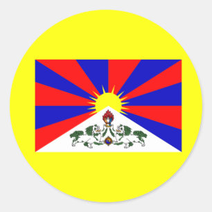 Sticker Rond Drapeau du Thibet