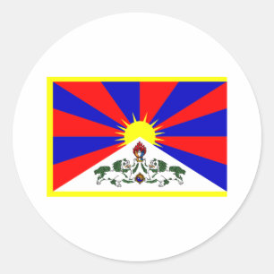 Sticker Rond Drapeau du Tibet