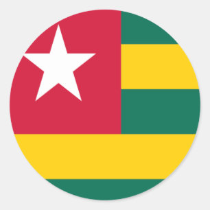 Sticker Rond Drapeau du Togo