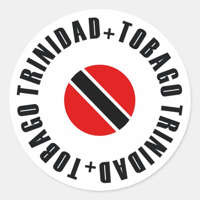 Sticker Rond Drapeau du Trinidad-et-Tobago simple (Devant)
