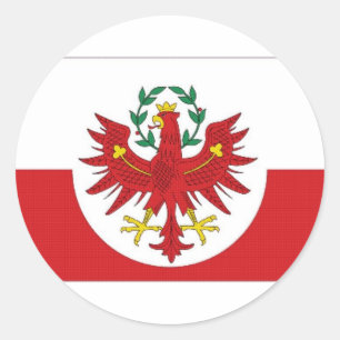 Sticker Rond Drapeau du Tyrol d'Autriche