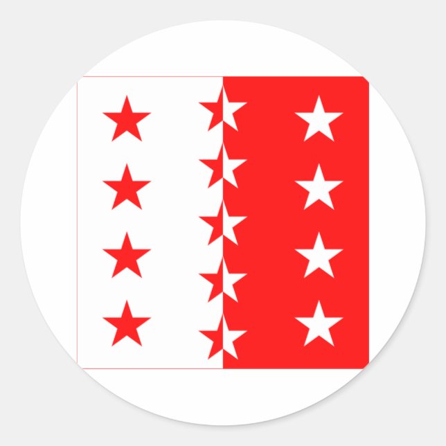 Sticker Rond Drapeau du Valais (Devant)