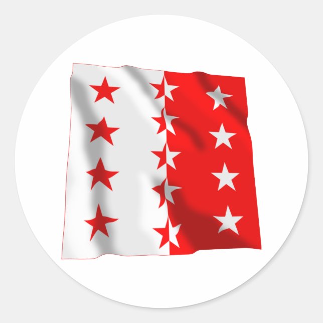 Sticker Rond Drapeau du Valais (Devant)