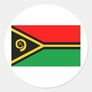 Sticker Rond Drapeau du Vanuatu