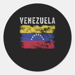 Sticker Rond Drapeau du Venezuela Vintage - Drapeau du Venezuel